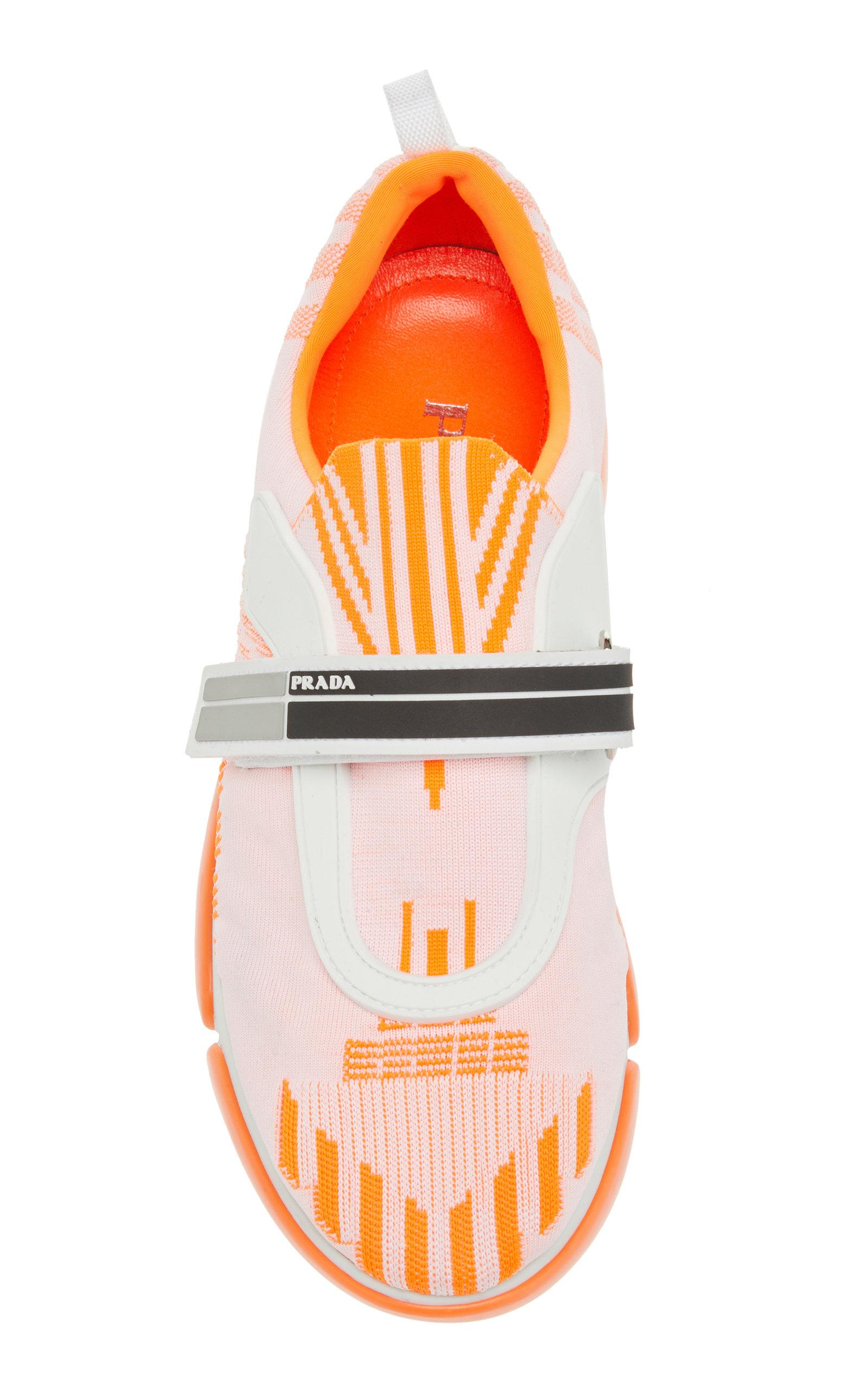 Prada Synthetic Allacciate Sneakers in Orange - Lyst