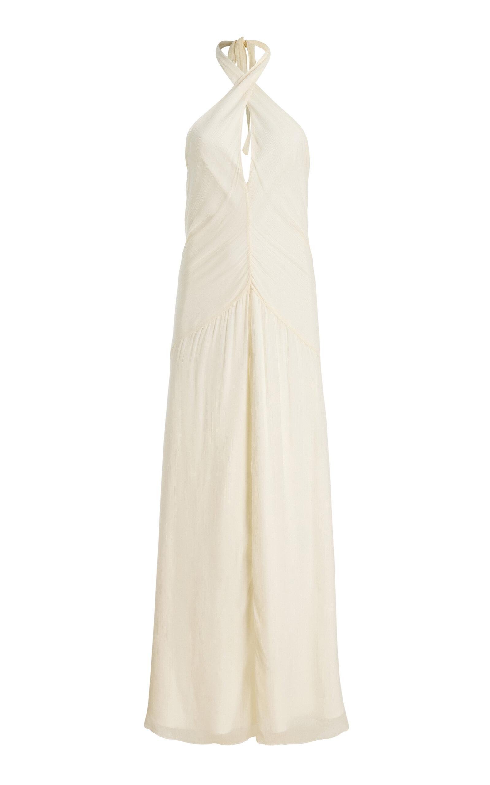 STAUD Luma Crepe Maxi Dress in White | Lyst