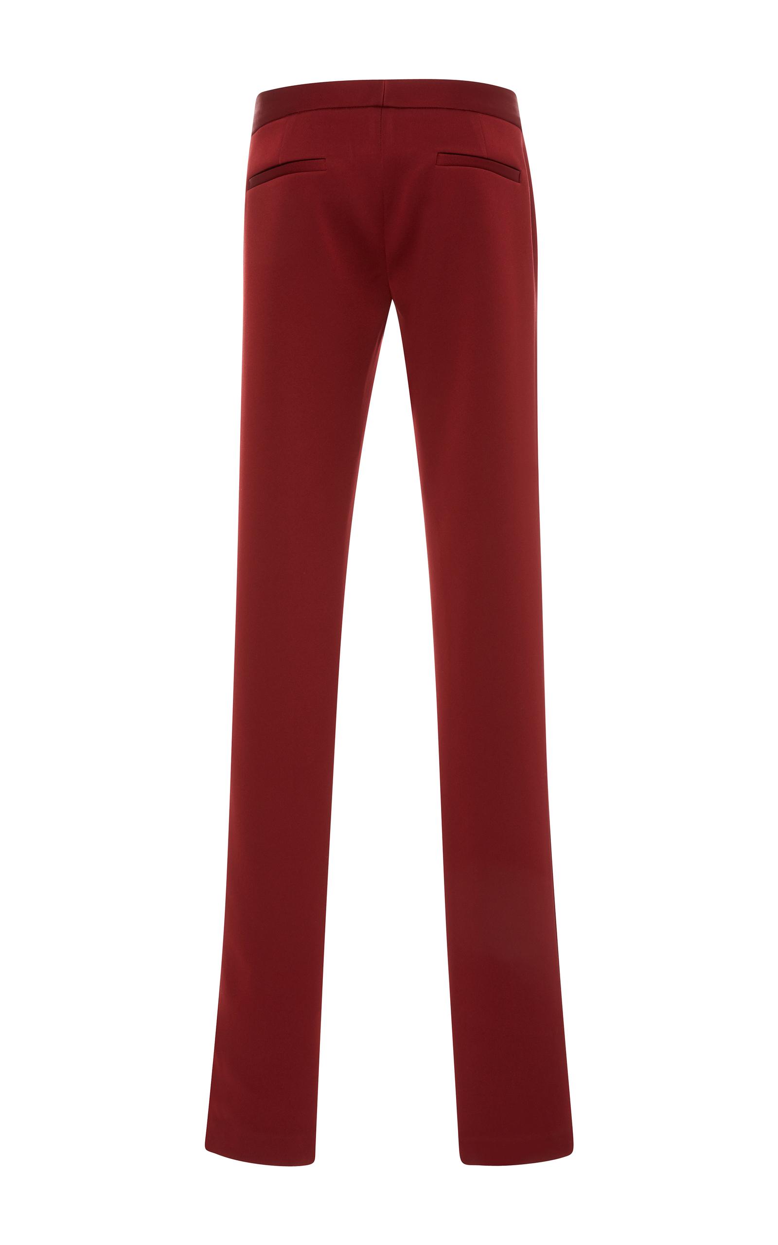 red straight leg pants