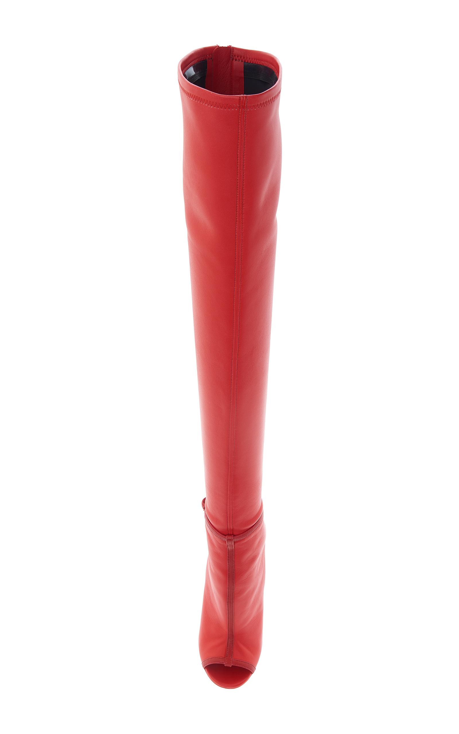 Givenchy Leather Screw Over The Knee Boot in Red | Lyst