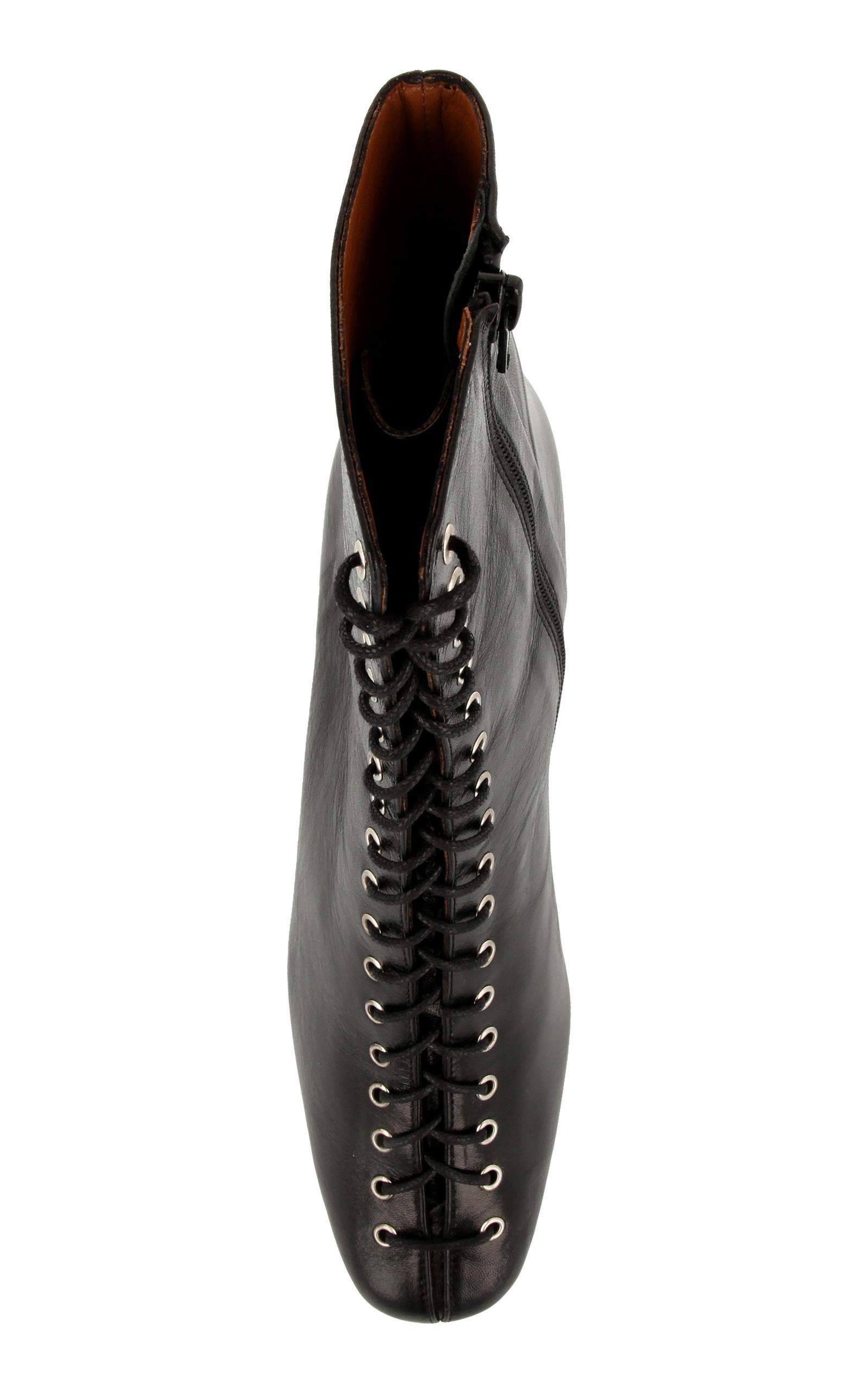 BY FAR Becca Lace Up Leather Boot in Black - Lyst