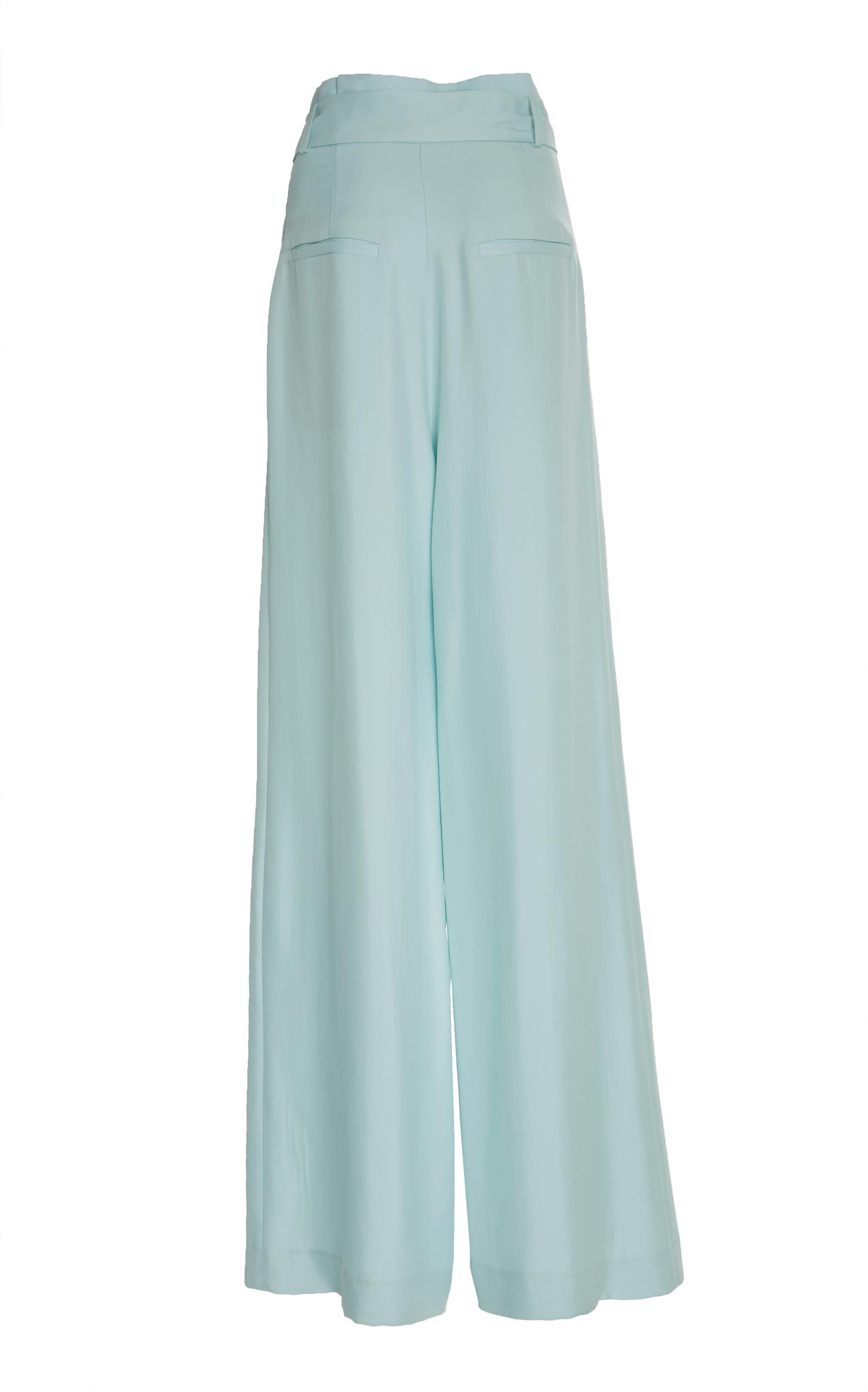 Sally lapointe Silky Paperbag Pant in Blue | Lyst