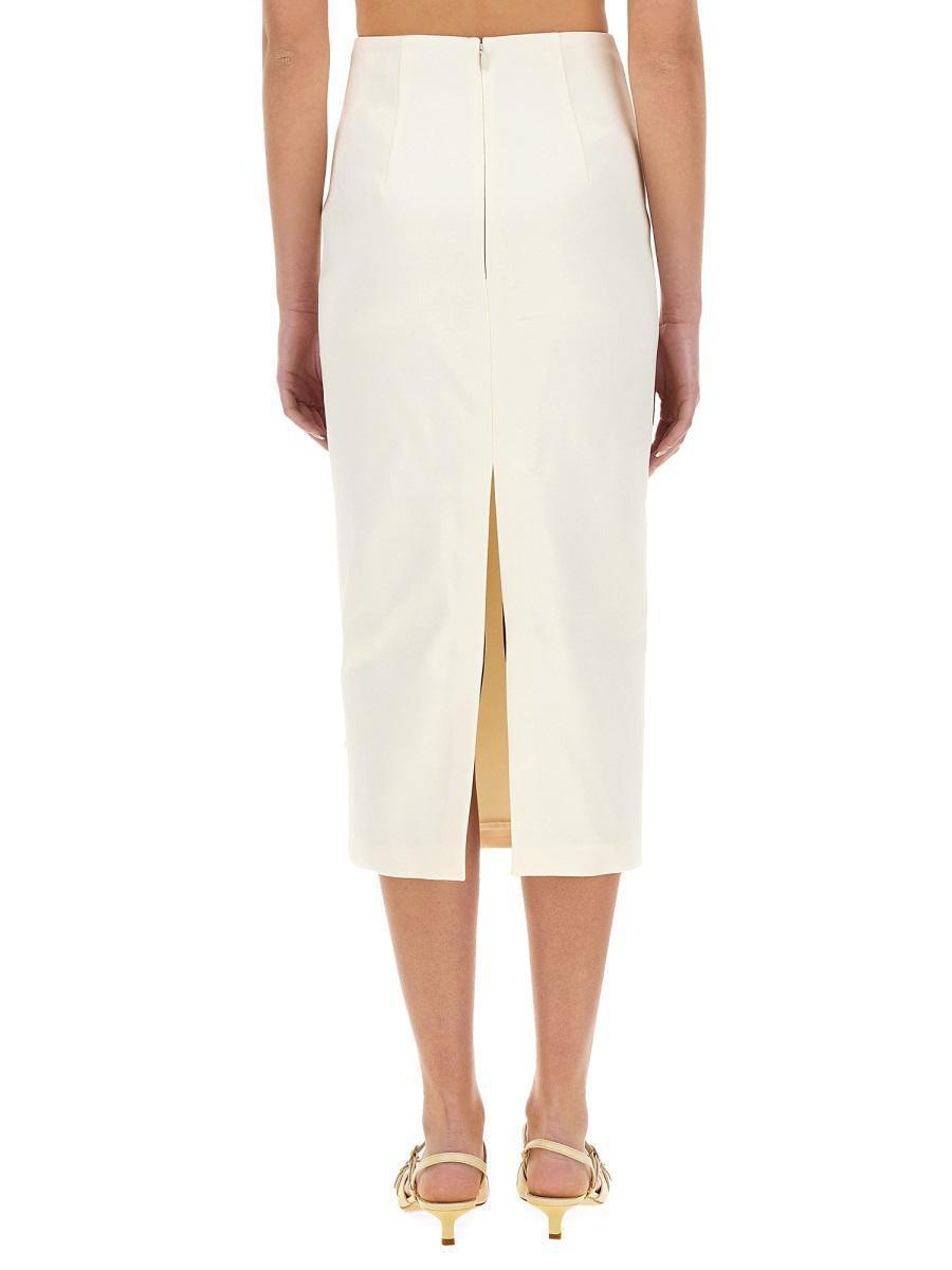スカート SELF PORTRAIT SATIN MIDI SKIRT WITH 3D FLOWERS Cream 3D Flower Satin Midi Skirt – self-portrait-US