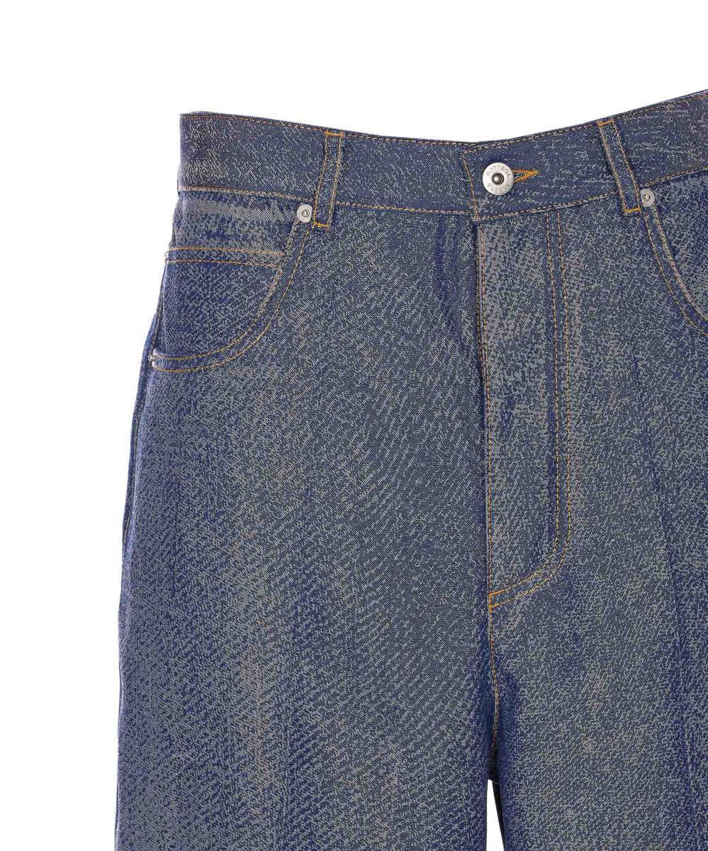 【関税&送料込】Bottega Veneta Trousers Blue Bottega Veneta: Blue Printed Leather Pants | SSENSE