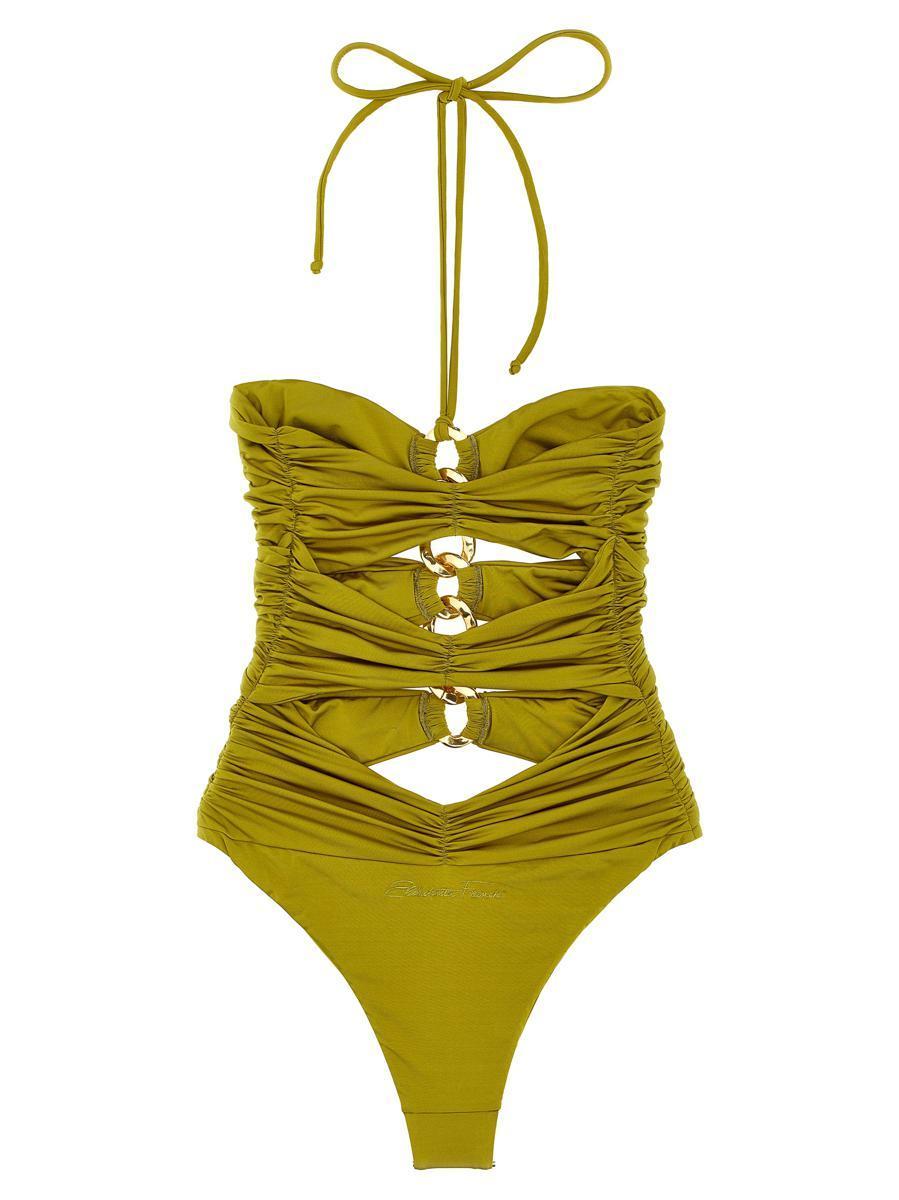 水着・ビーチグッズその他 ELISABETTA FRANCHI Chain one-piece swimsuit Green CS72B51E2 elisabetta-franchi-GREEN-Chain