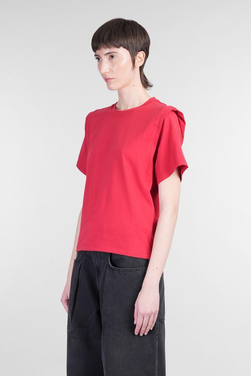 【送料&関税込】Isabel Marant Zelitos T-shirt In Red Cotton ISABEL MARANT Zelitos T-shirt | Red | FARFETCH JO