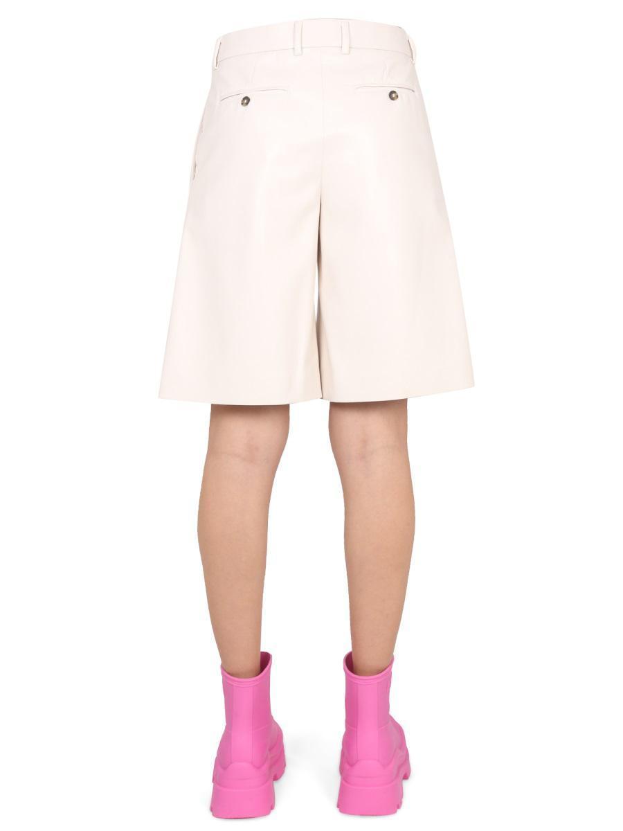 ショートパンツ MSGM FAUX LEATHER BERMUDA SHORTS MSGM Faux Leather Bermuda Shorts in Pink | Lyst