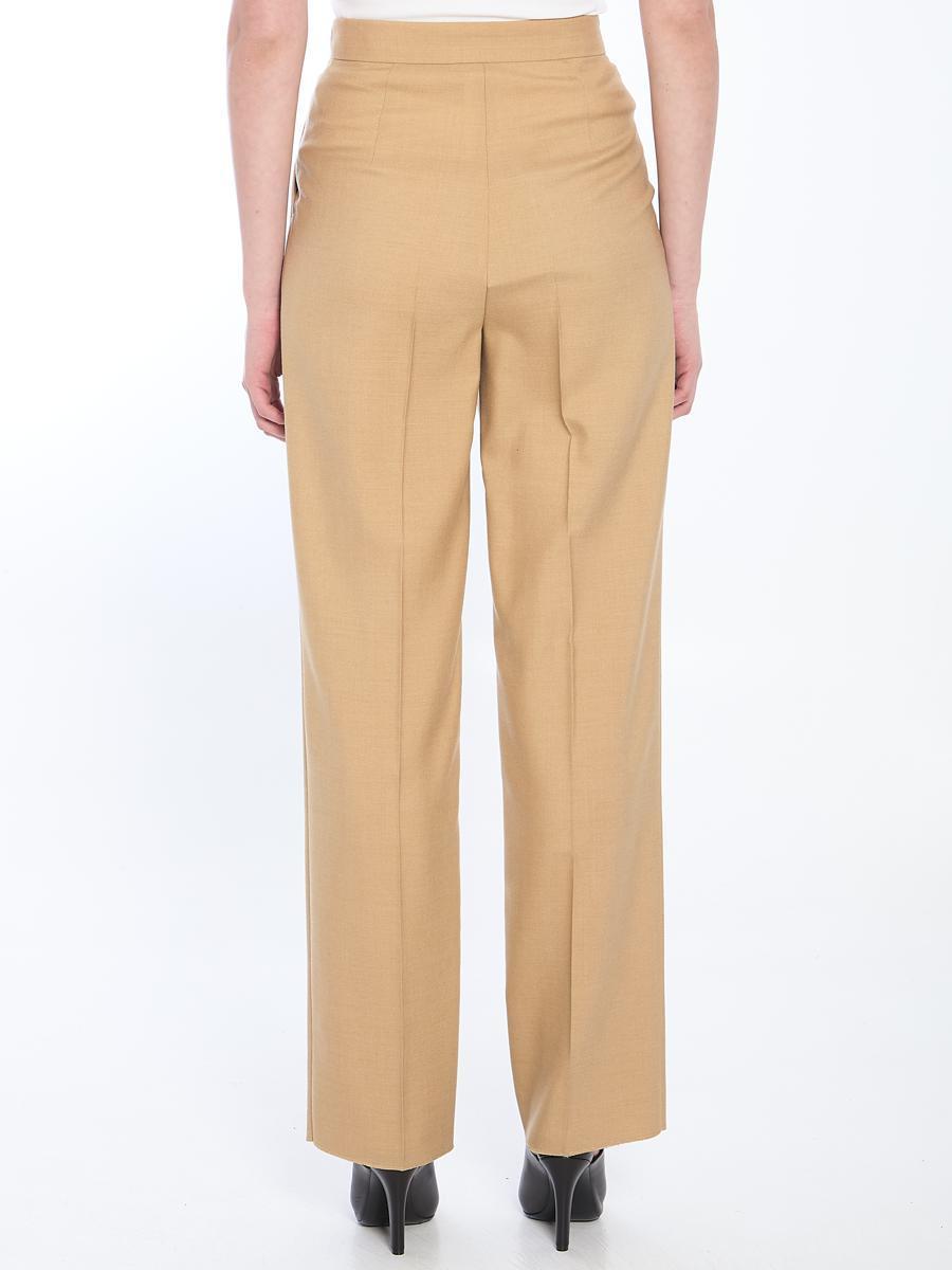 【Max Mara】MOHAIR, WOOL AND SILK TROUSERS●2511131141600102 Max Mara Mohair, Wool And Silk Trousers in Natural | Lyst