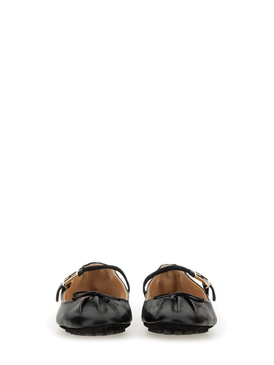 フラットシューズ FENDI BALLERINA WITH FF BAGUETTE PATTERN Fendi Ballerina With Ff Baguette Pattern in Black | Lyst