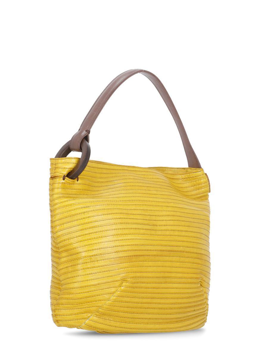 トートバッグ Majo Yellow Leather Shoulder Bag Majo Bags in Yellow | Lyst