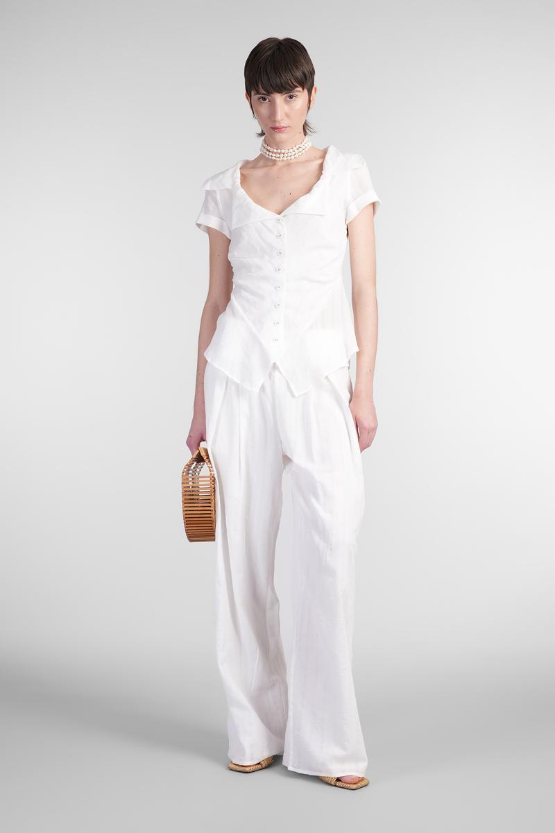 【送料&関税込】Cult Gaia Sisley Pants In White Cotton Cult Gaia Sisley Pants in White | Lyst