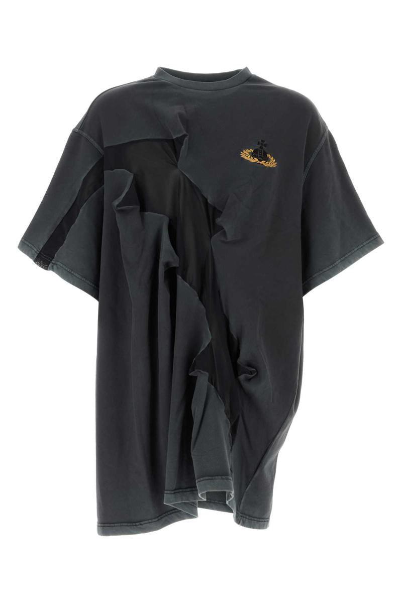 【関税&送料込】Vivienne Westwood Charcoal Cotton Oversize T Vivienne Westwood Charcoal Cotton Oversize T-Shirt in Black
