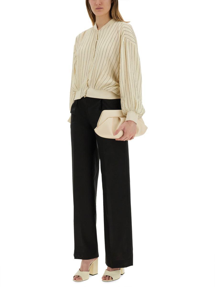 ブルゾン ALYSI SS25 SILK BOMBER JACKET (205912 P5219CHOCO) Alysi Silk Bomber Jacket in Natural | Lyst