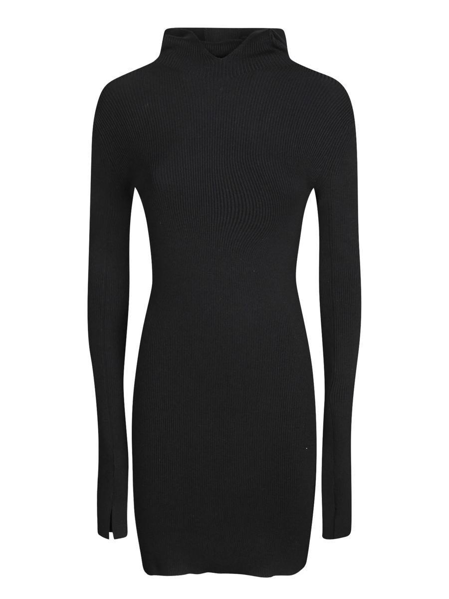 ワンピース FENDI Black Cotton Blend Dress Fendi Paneled Black and Grey Wool Mini Dress - Fendi