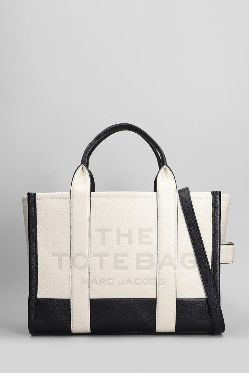 MARC JACOBS THE TOTE BAG ホワイト/ブラック Marc Jacobs Small Black White Monogram Print Saffiano