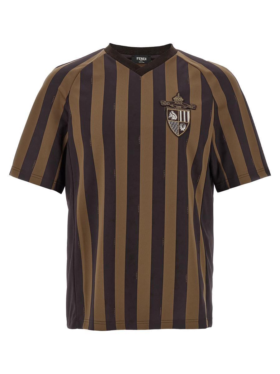 Tシャツ・カットソー FENDI 'Fendi Crest' T-shirt Brown Fendi Crest' T-Shirt in Brown for Men | Lyst