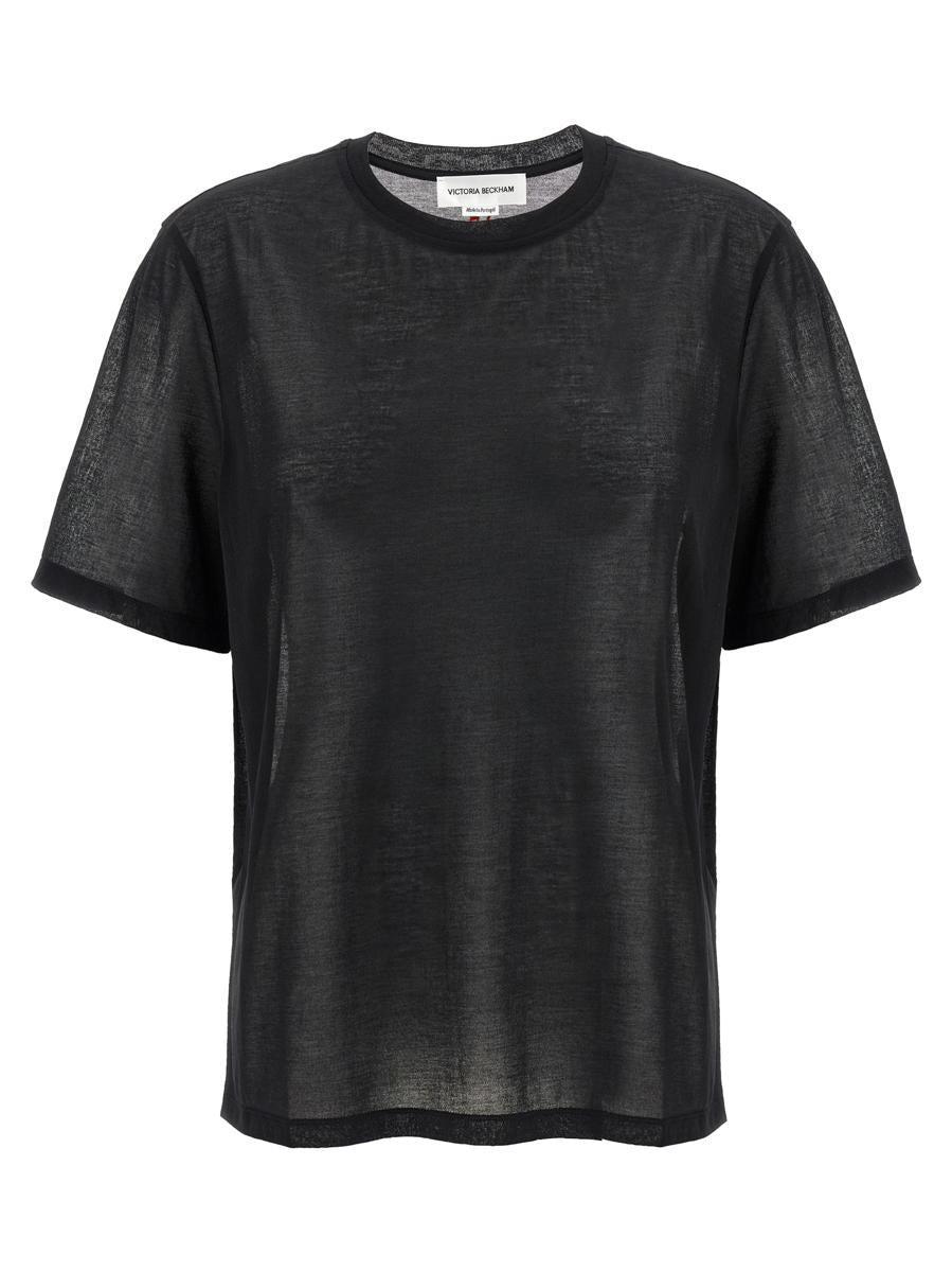Tシャツ・カットソー Victoria Beckham Logo embroidery t-shirt Victoria Beckham Logo Embroidery T-Shirt in Black | Lyst