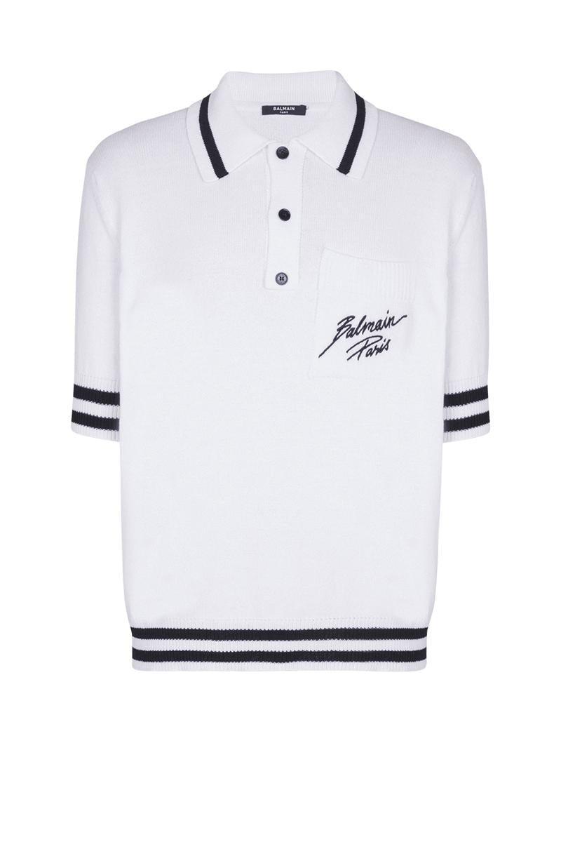Tシャツ・カットソー BALMAIN SS25 'Coin' polo shirt (EH1GC026BC94 EAB) Cotton polo shirt with 