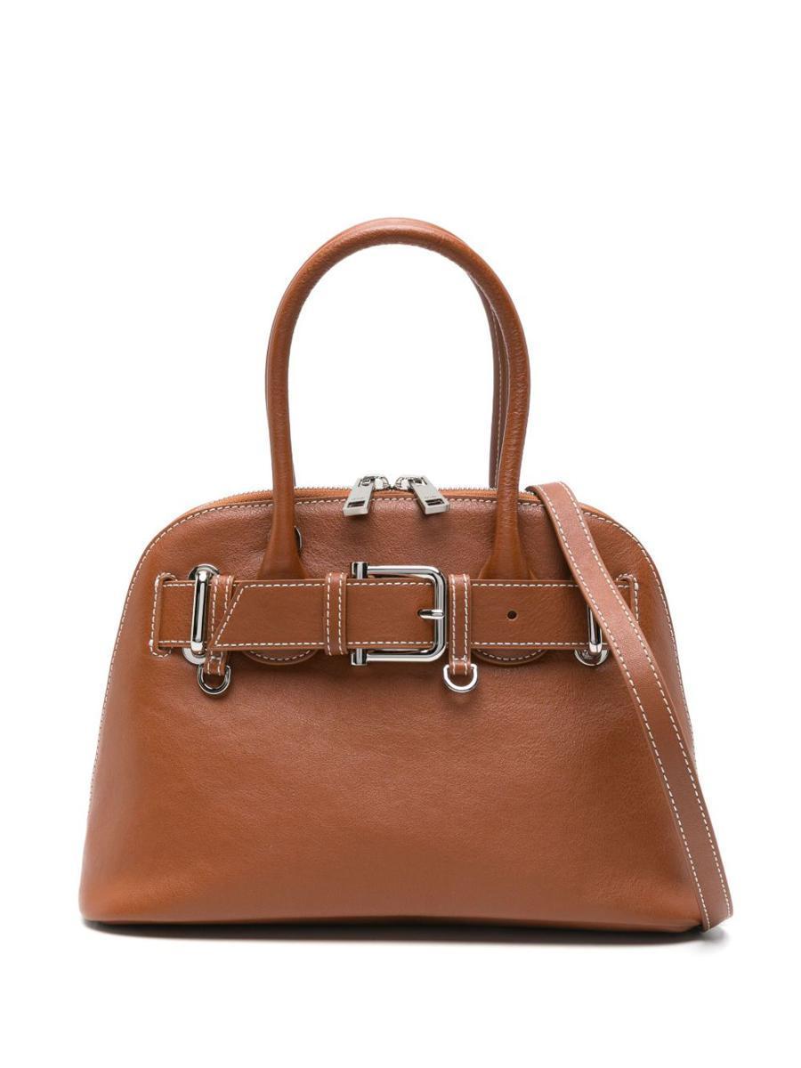 【OSOI】韓国人気★ZIP BROCLE MID BAG (全色) OSOI 'Zip Brocle Mid Tan' Camel Handle Bag in Brown | Lyst