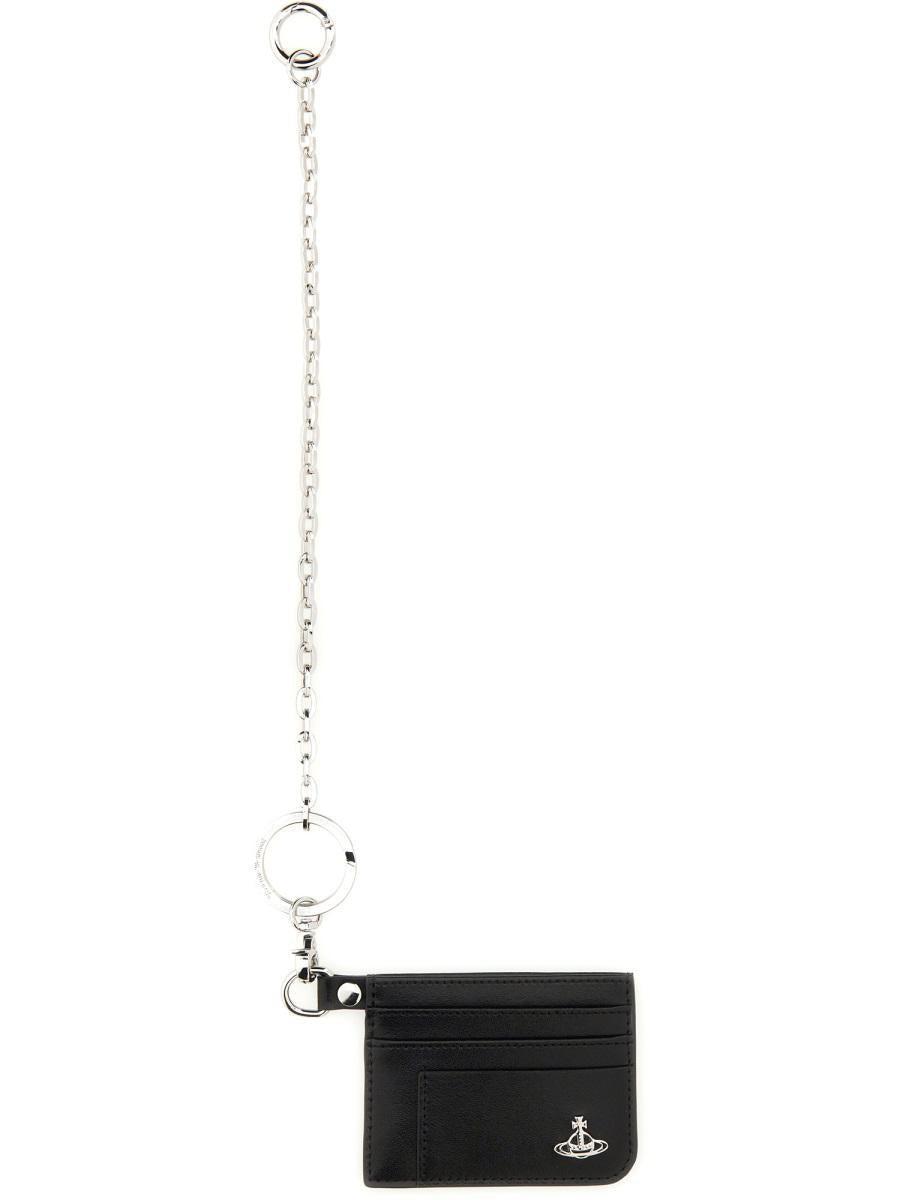 Vivienne Westwood｜CARD HOLDERS (CARD HOLDER FLAT CHAIN Flat Chain Card Holder in BLUE-ORANGE-TARTAN | Vivienne