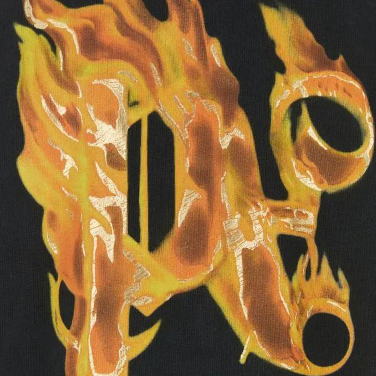パーカー・フーディ Palm Angels \"Burning Monogram\" Print Sweatshirt Black Burning Monogram Hoodie by Palm Angels on Sale