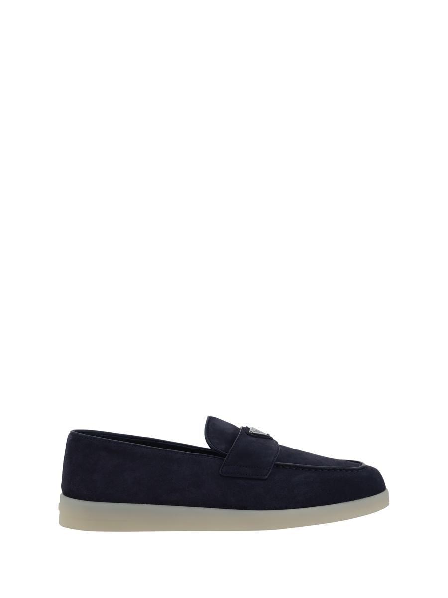 Prada Men Dark Blue Suede Loafers main image 1