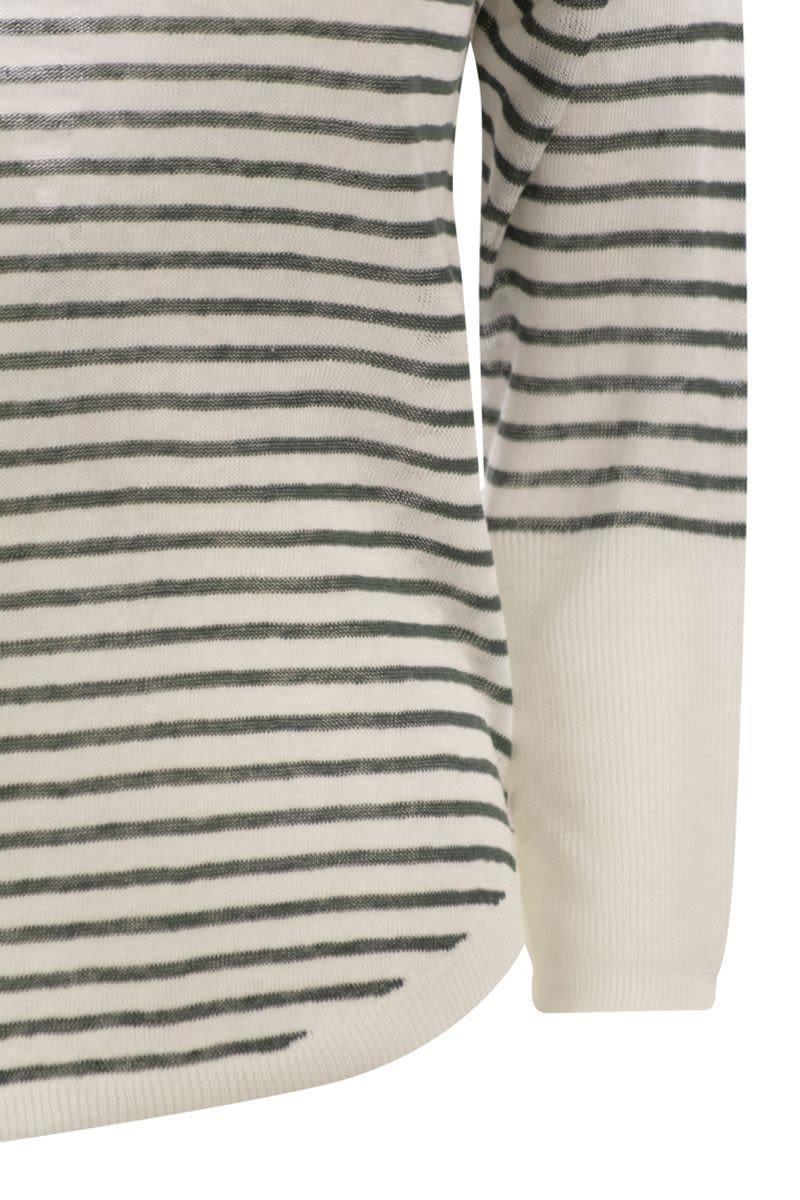 Tシャツ・カットソー MAJESTIC FILATURES Striped linen boat neck T-shirt Majestic Filatures Striped Linen Blend Boat-Neck T-Shirt