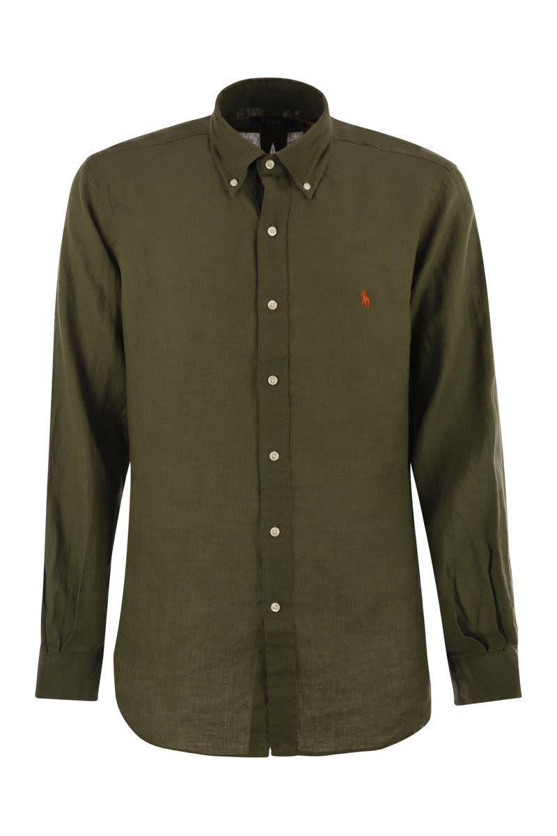 ★★POLO RALPH LAUREN★★ Custom fit linen shirt dark green Polo Ralph Lauren Big & Tall Men's Classic Fit Linen Shirt