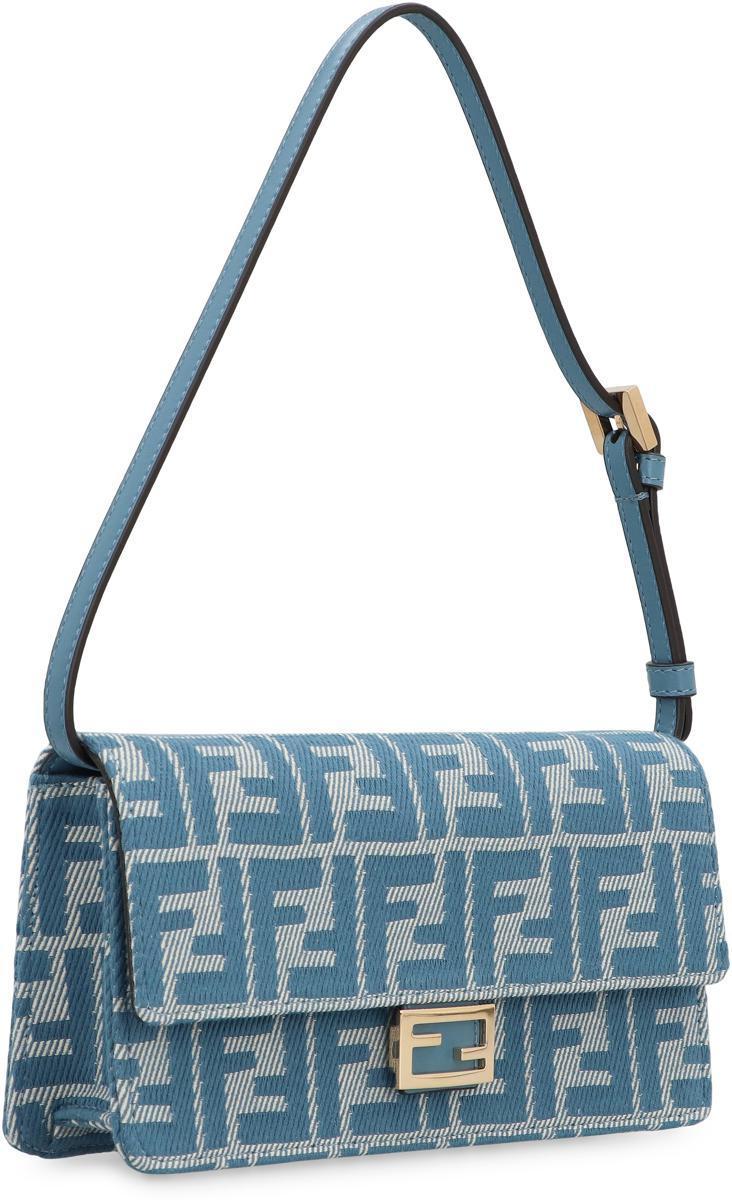 Fendi Baguette Wallet On Chain in Blue | Lyst