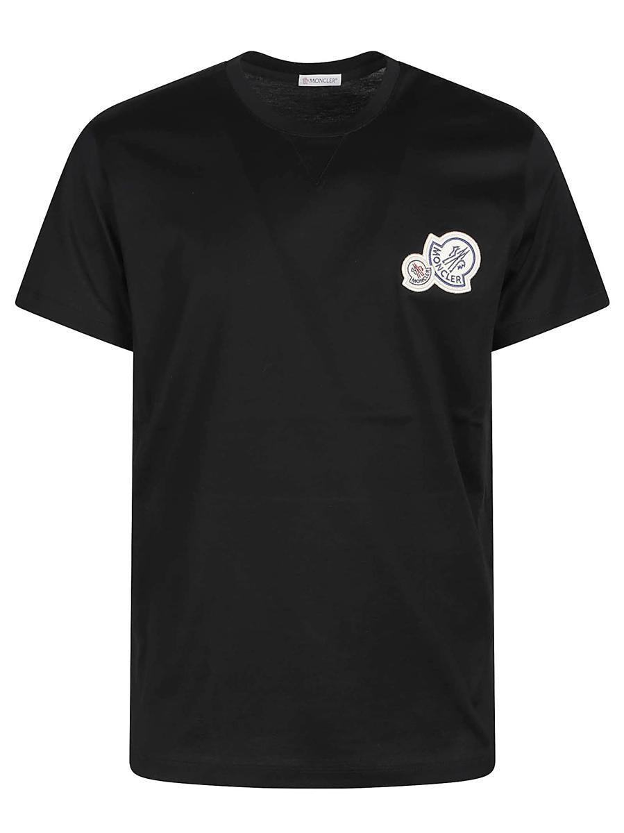 Moncler Logo Cotton T-shirt in Black for Men | Lyst
