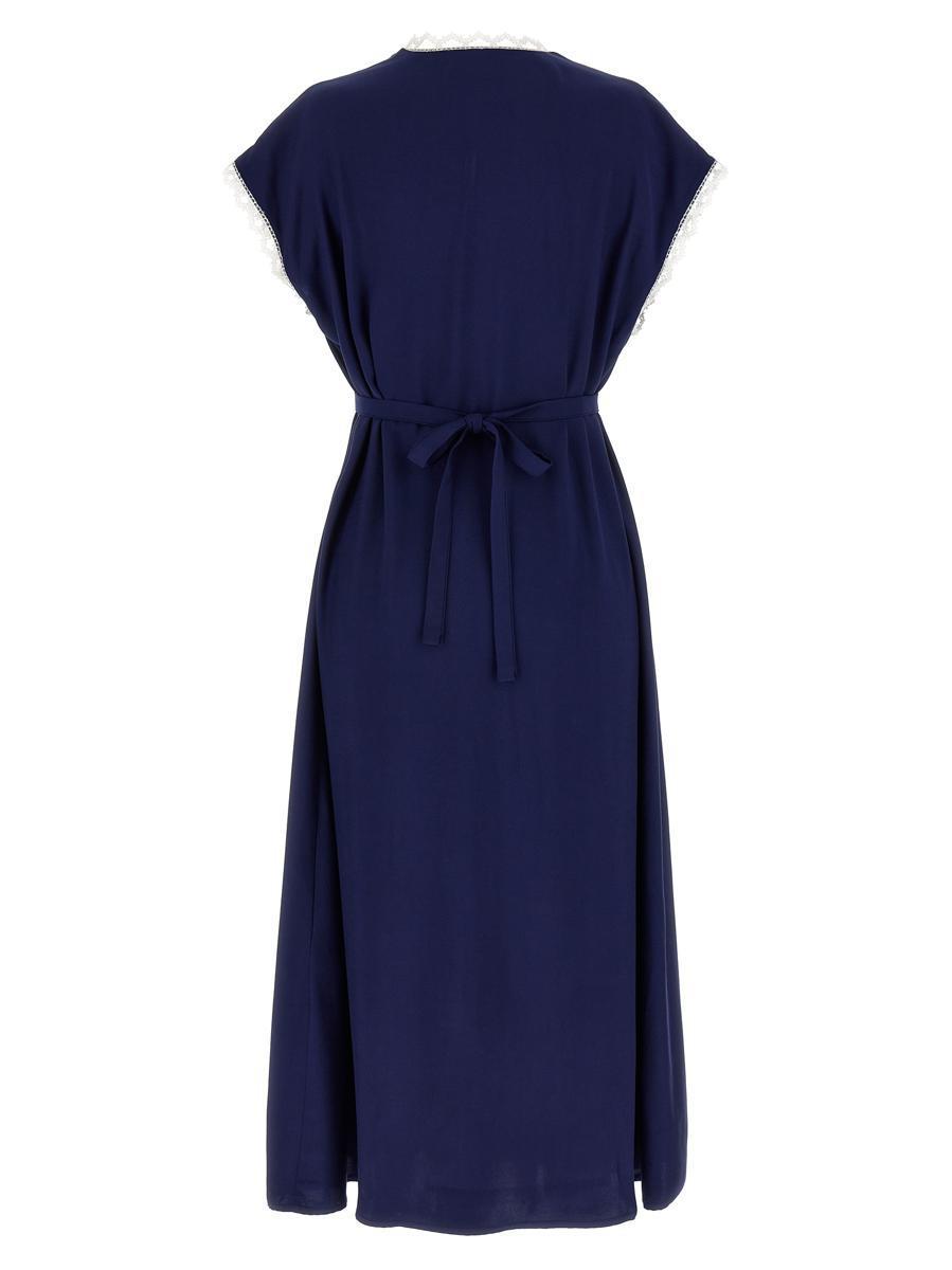 ワンピース SLEEPER 'The Bow' dress The Bow Satin Midi Dress in Navy – Sleeper