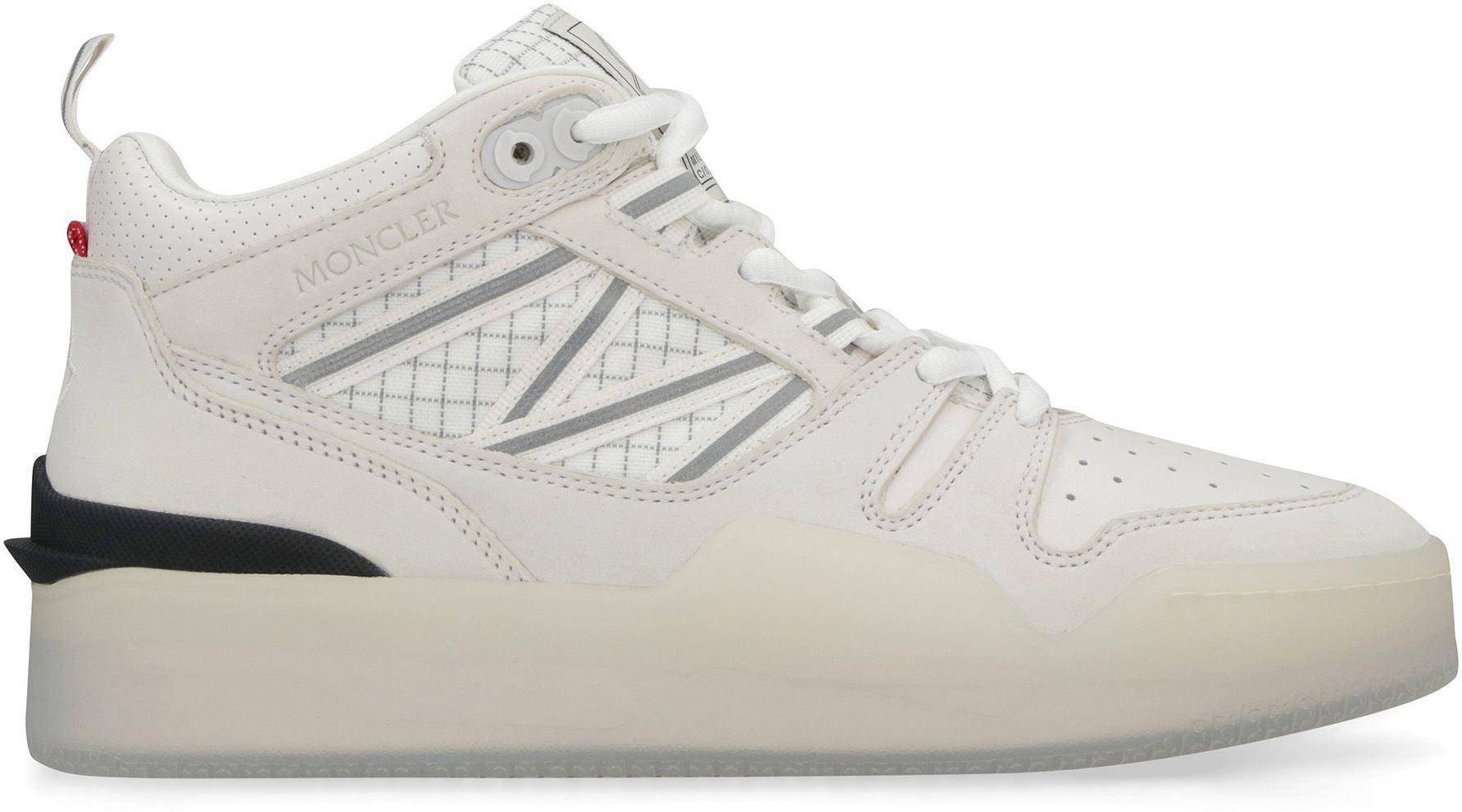 スニーカー Moncler White fabric and nubuk Pivot sneakers Moncler Pivot low-top sneakers Moncler