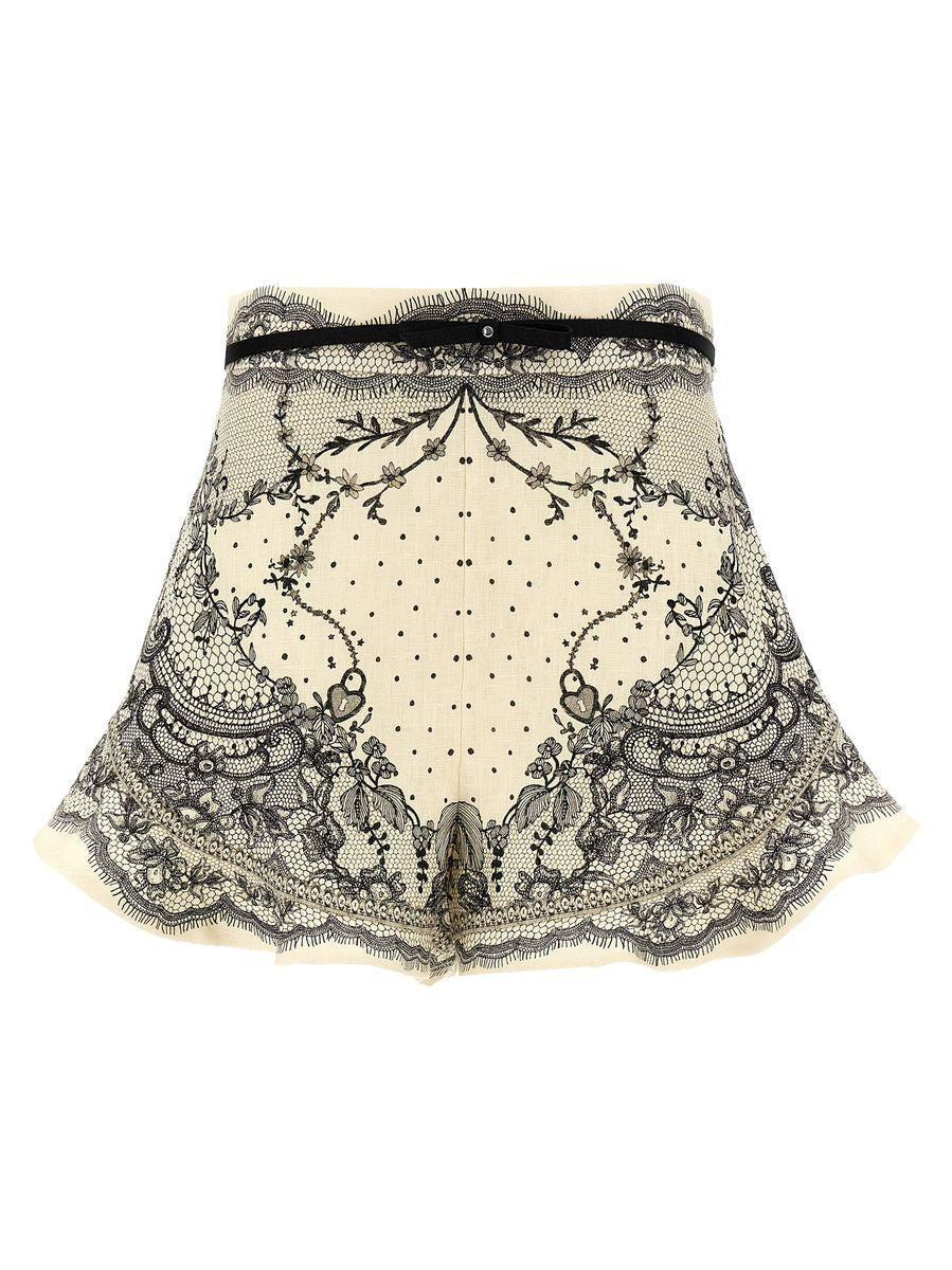 Zimmermann Crush Silk Blend Shorts in Natural | Lyst