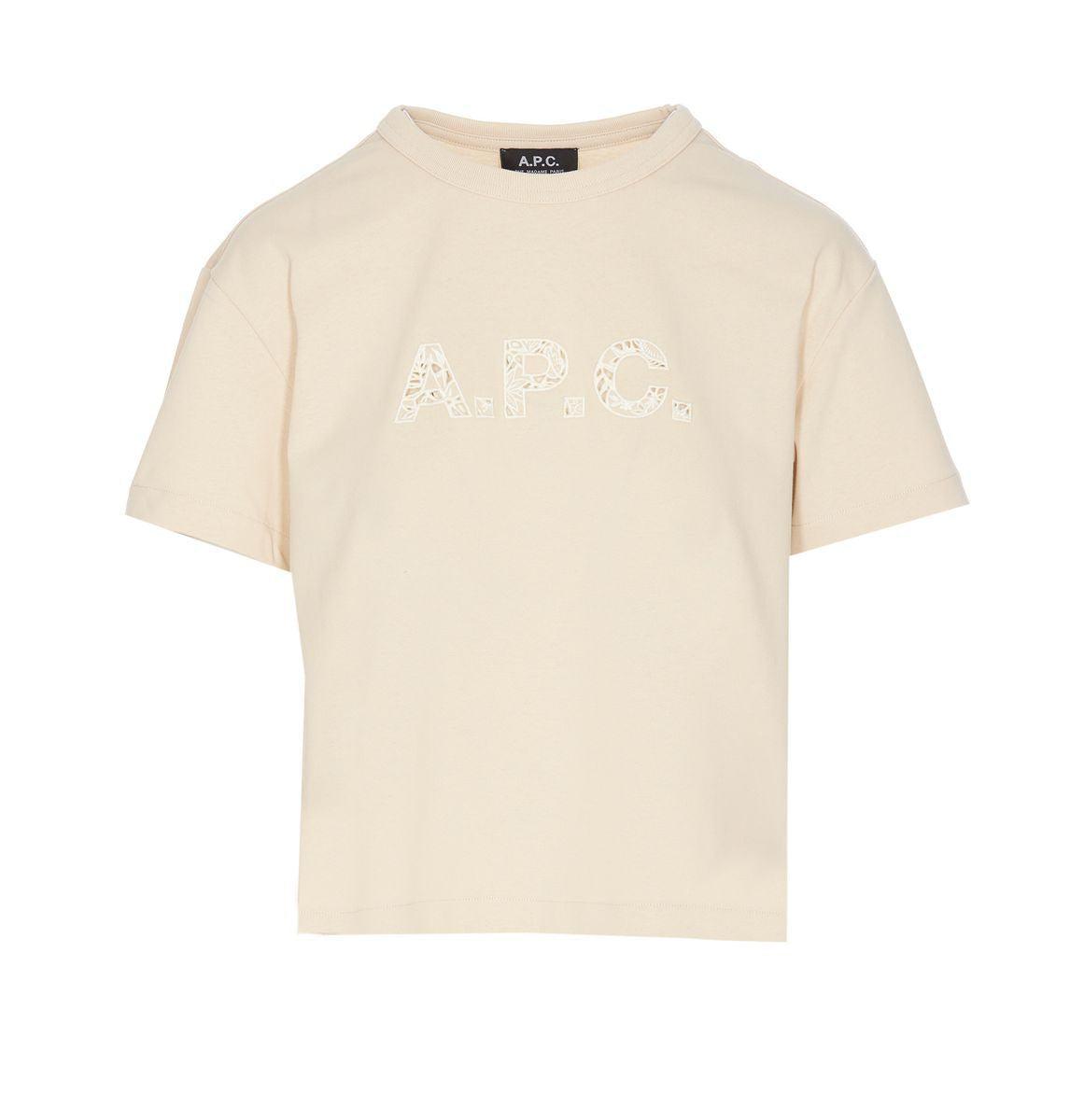 【送料&関税込】A.P.C. Ana Print T-shirt A.P.C. 'Annie' T-Shirt With Logo Print On The Front in