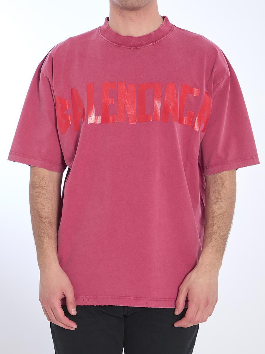 BALENCIAGA Tape Type 半袖 Tシャツ コットン ピンク 関税送料込 Balenciaga Tape Type T-Shirt in Pink for Men | Lyst