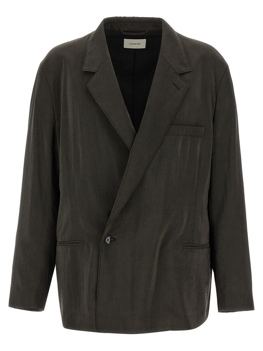 送料関税込★LEMAIRE★ベルト付きコットン＆シルクブレザー LEMAIRE Belted Two Pocket Jacket | Brown | FARFETCH BH