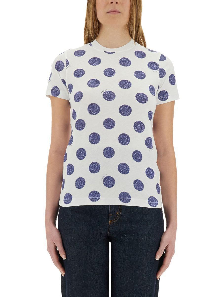 【関税&送料込】Moschino Ballpoint Pen Polka Dots T-Shirt Moschino Ballpoint Pen Polka Dots