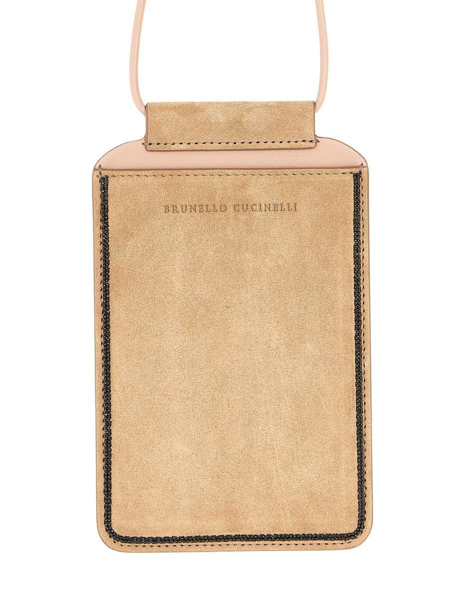 iPhone・スマホケース Brunello cucinelli 'Shiny Trim' smartphone holder Brunello Cucinelli 'Shiny Trim' Smartphone Holder in White