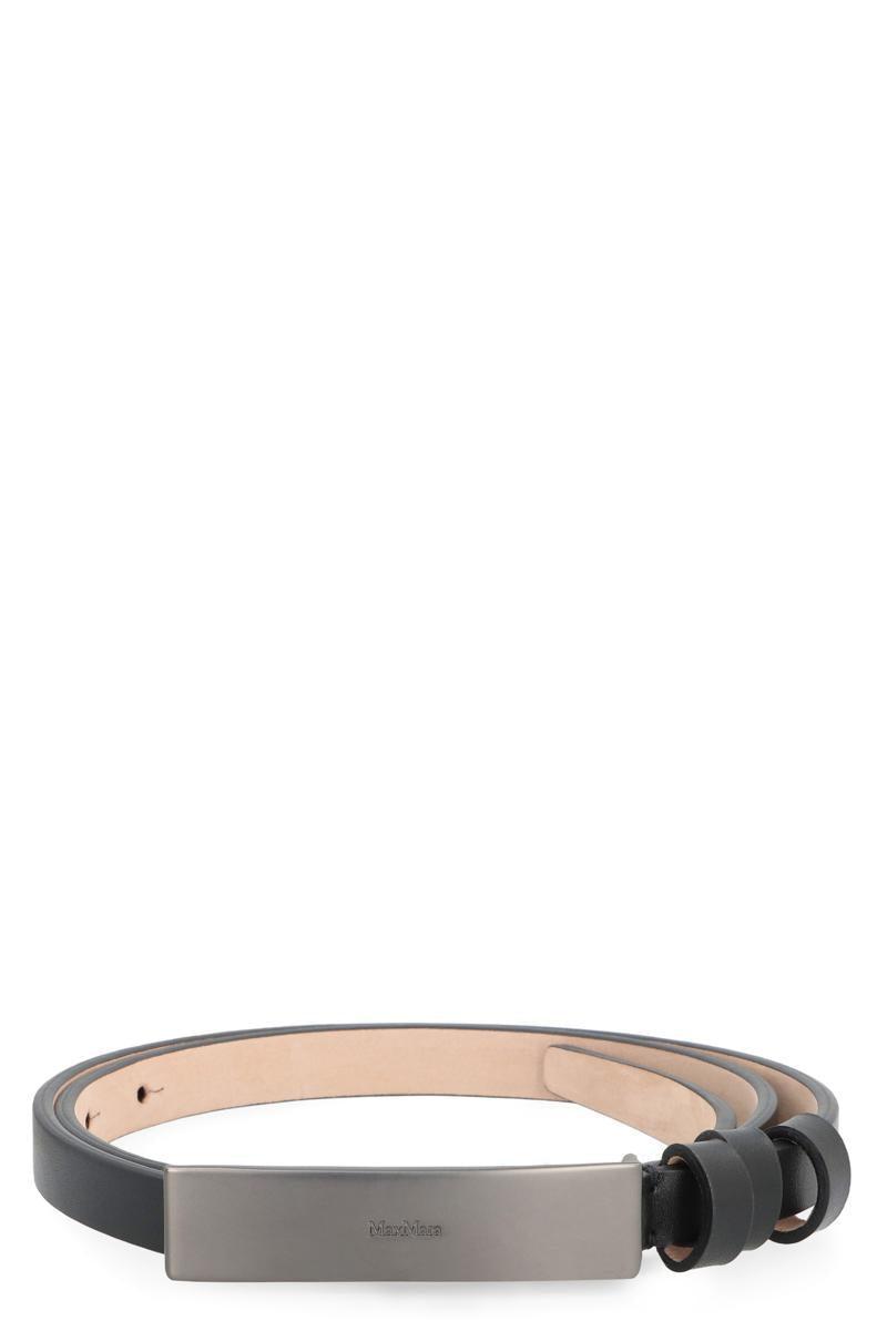 Max Mara New Plate Leather Belt in Black | Lyst
