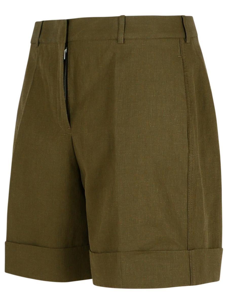Jil Sander Linen Shorts in Green | Lyst UK