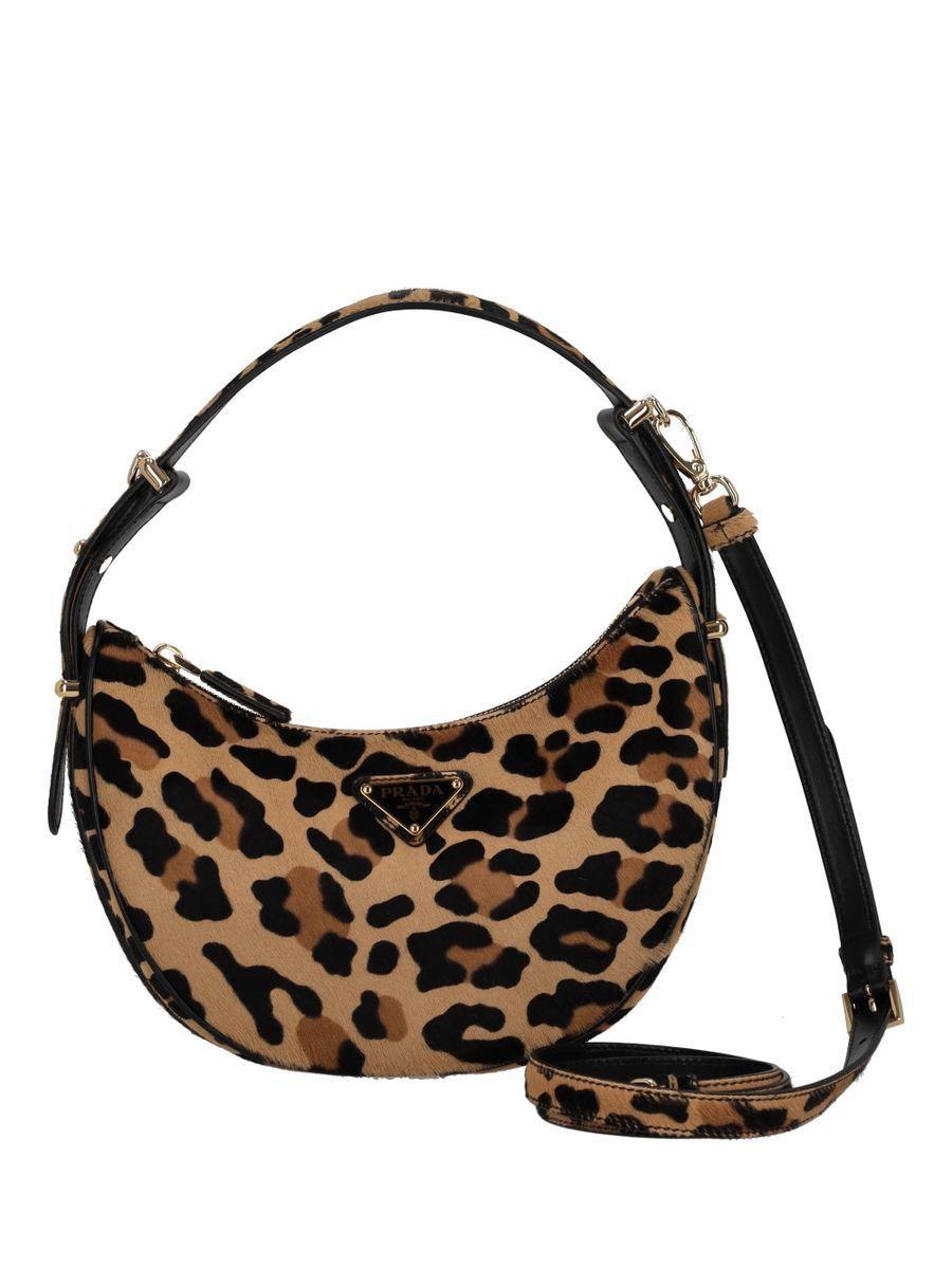 Prada Arqué Printed Leather Shoulder Bag | Lyst