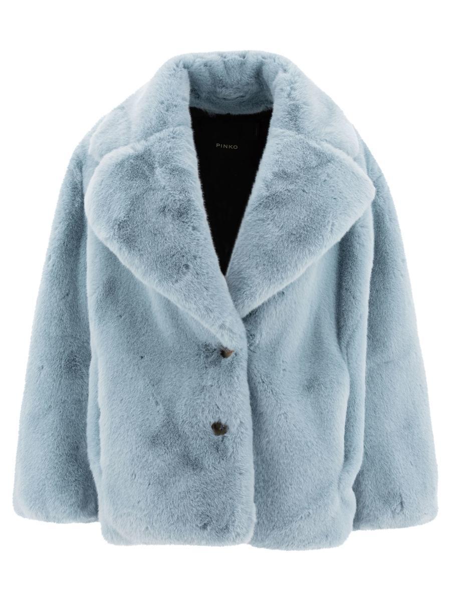【PINKO】LIGHT BLUE FUR JACKET pinko-BLUE-Coats-Jackets.jpeg