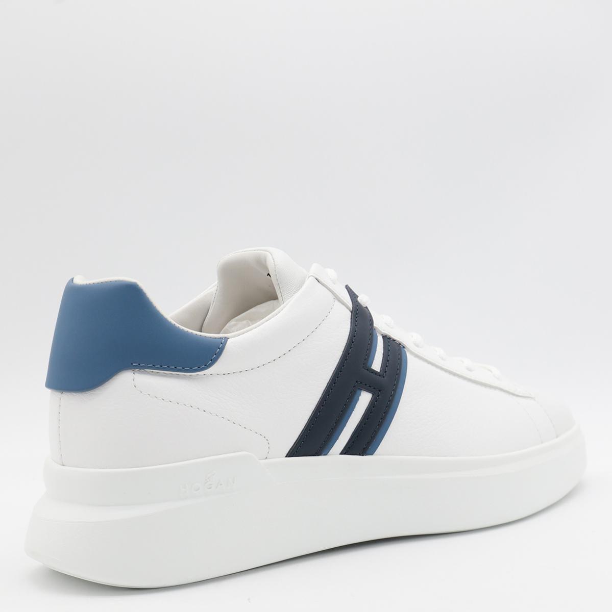 スニーカー HOGAN WHITE AND LIGHT BLUE LEATHER SNEAKERS Hogan Leather Sneakers in White for Men | Lyst