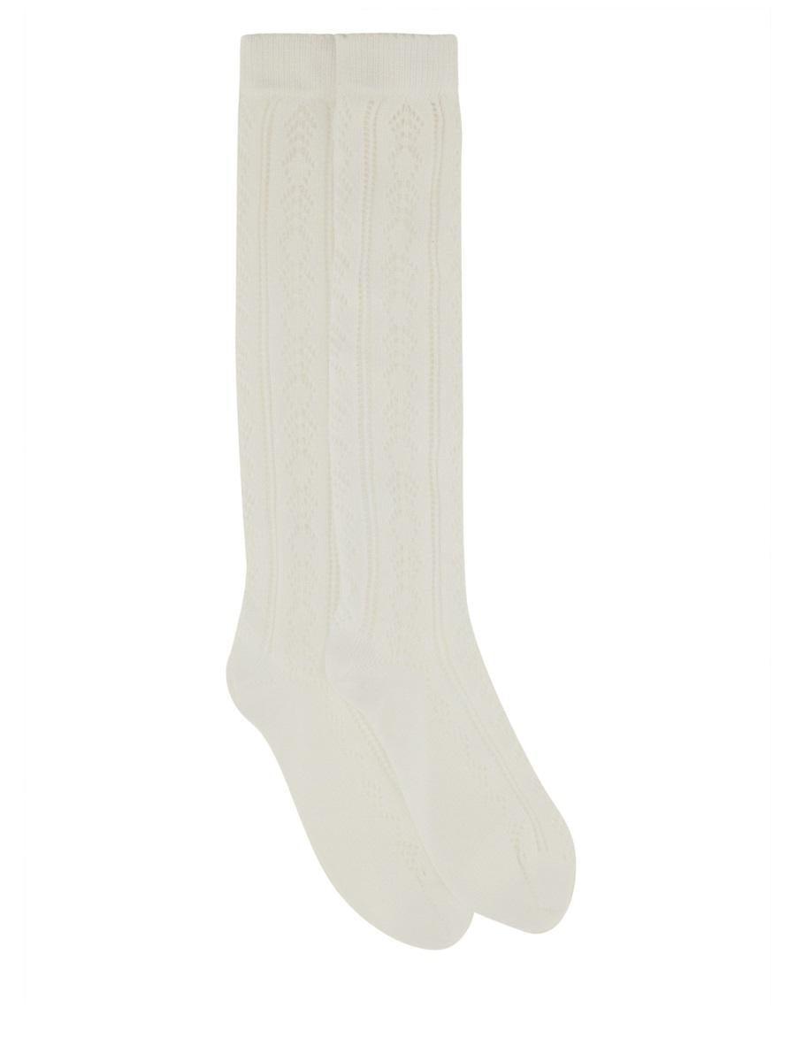 Valentino Garavani Perforated Cotton Socks With Vlogo in