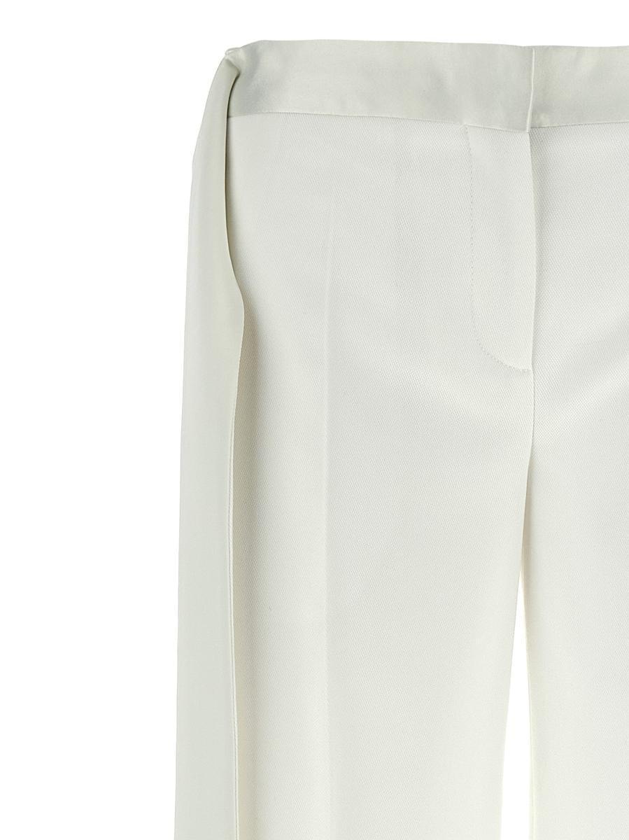 Victoria Beckham 'Satin Waistband' Pants in White | Lyst