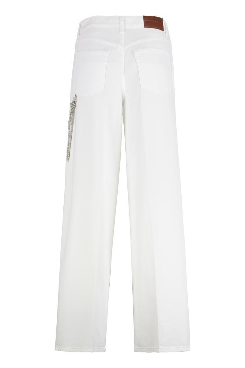 Pinko Pants With Logo Patch On The Back And Chain Detail