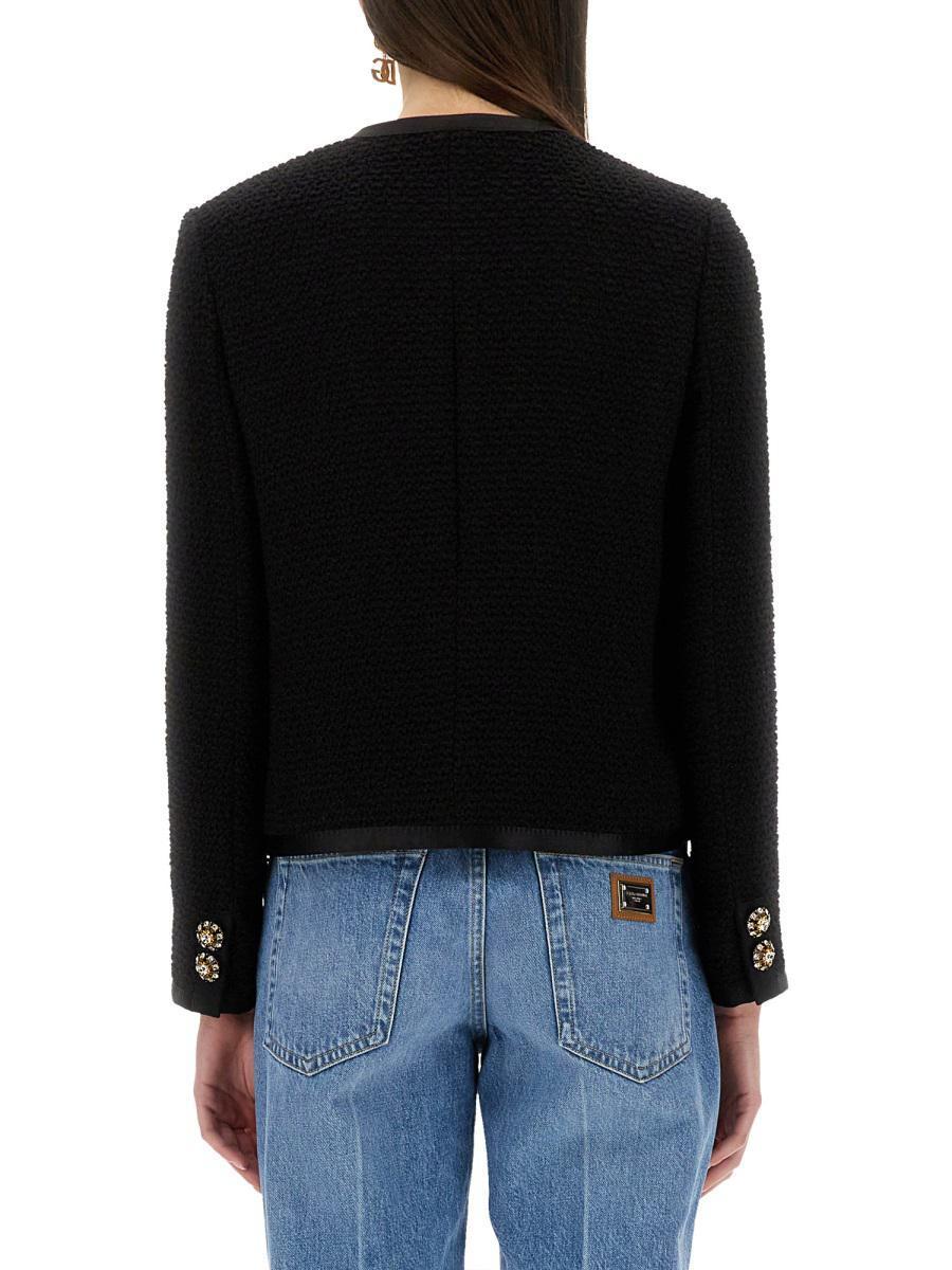 ジャケット Dolce & Gabbana Single-Breasted Tweed Boucle Short Jacket Short single-breasted lamé bouclé jacket in Multicolor for