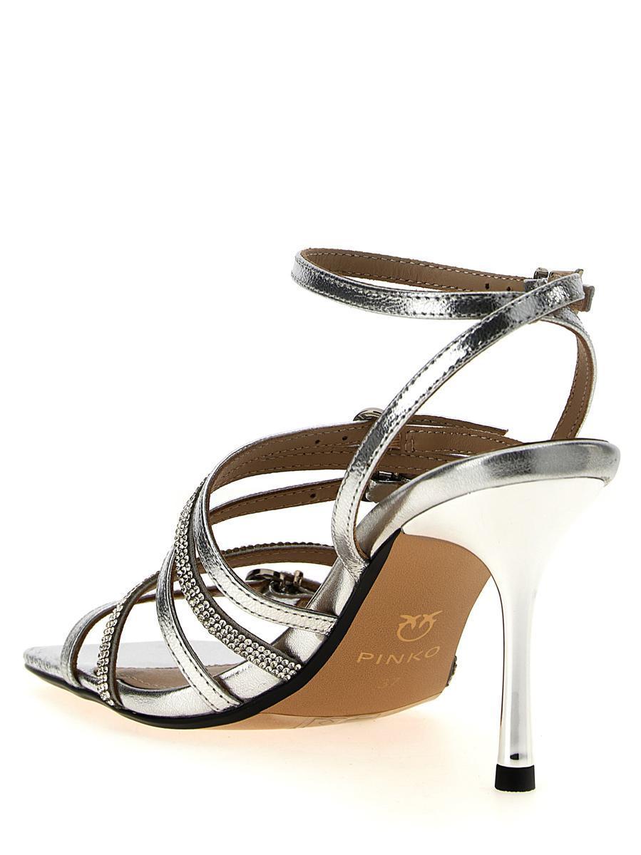 サンダル・ミュール PINKO 'Lisa 01' sandals Silver PINKO 85mm Lisa Sandals | Silver | FARFETCH