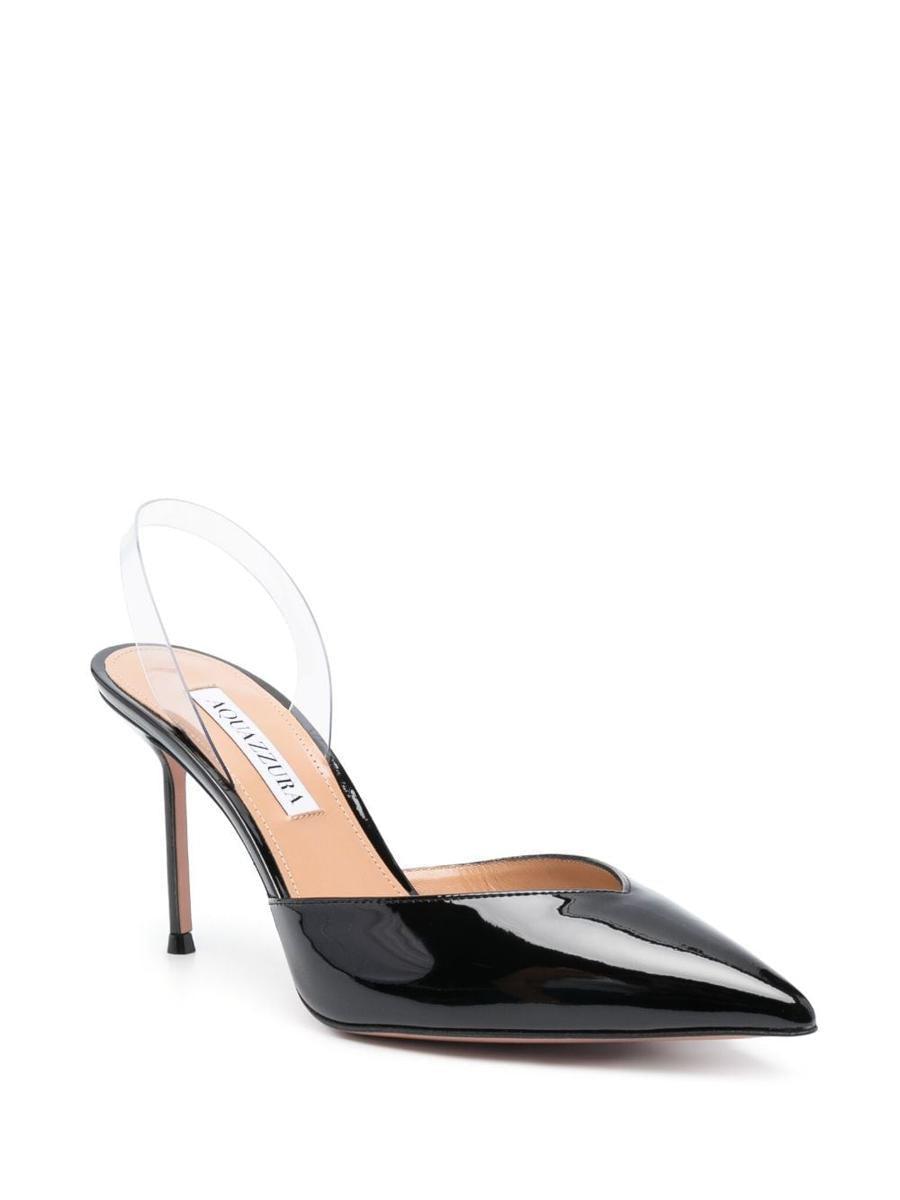 サンダル・ミュール AQUAZZURA FW23 V PLEXI SLING 85 (VPSMIDL0.PAP 000 BLACK) Aquazzura V Plexi Sling 85 Pumps | Shopbop