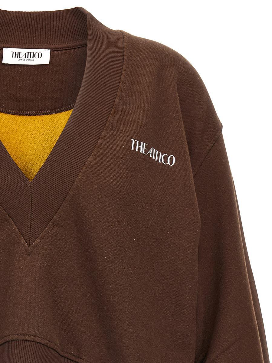その他 THE ATTICO Brown cotton sweatshirt Brown Sweatshirt with logo The Attico - Vitkac AS